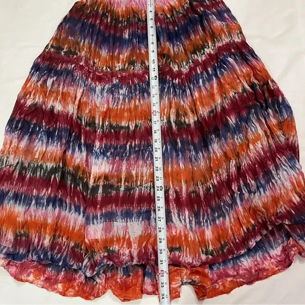 NWT Anthropologie Oksana Norblack Norwhite Tie Dye Midi Colorful Skirt Size S